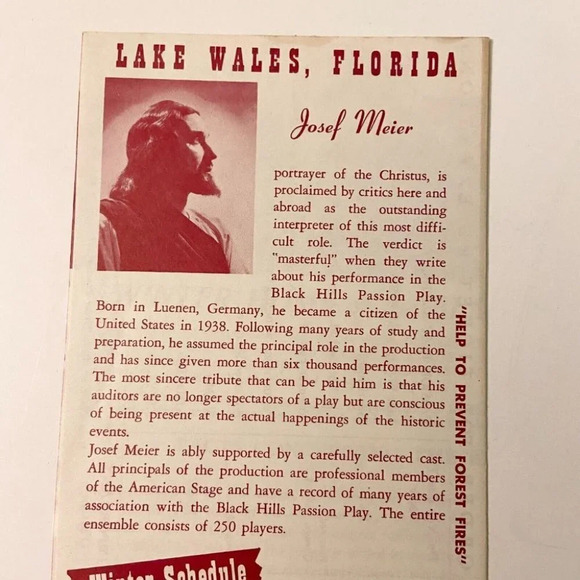 Vintage 1970 Florida  Black Hills Passion Play Lake Wales Brochure Souvenir - Picture 5 of 12